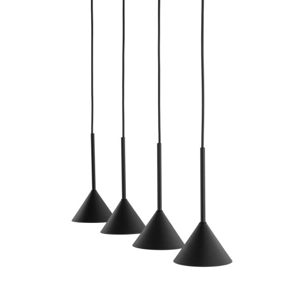 Pendelleuchte 4-flammig Metall Schwarz GU10 L:75 cm