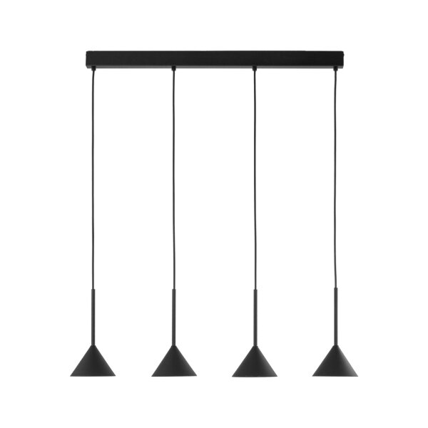 Pendelleuchte 4-flammig Metall Schwarz GU10 L:75 cm
