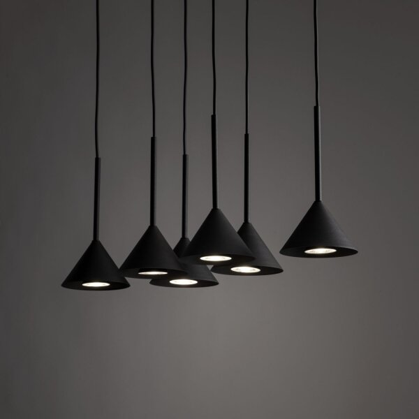 Pendelleuchte 6-flammig Metall Schwarz GU10 L:62 cm