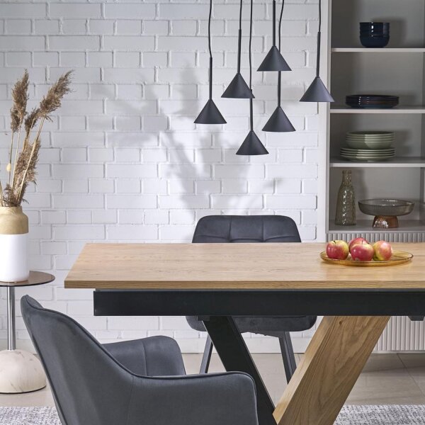 Pendelleuchte 6-flammig Metall Schwarz GU10 L:62 cm