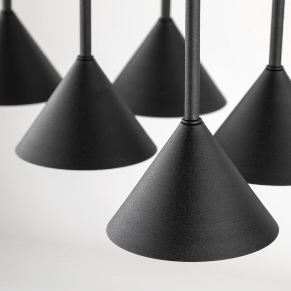Pendelleuchte 6-flammig Metall Schwarz GU10 L:62 cm
