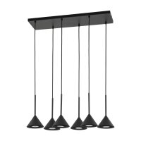 Pendelleuchte 6-flammig Metall Schwarz GU10 L:62 cm