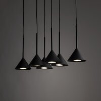 Pendelleuchte 6-flammig Metall Schwarz GU10 L:62 cm