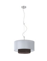 Pendelleuchte Wei&szlig; Stoff Glas Esszimmer Lampe