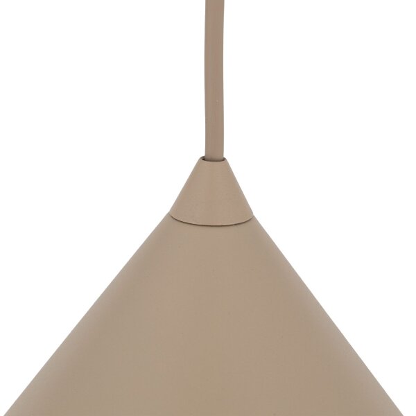 Hängelampe Sandfarben Metall stilvoll E27 Ø21 cm rund