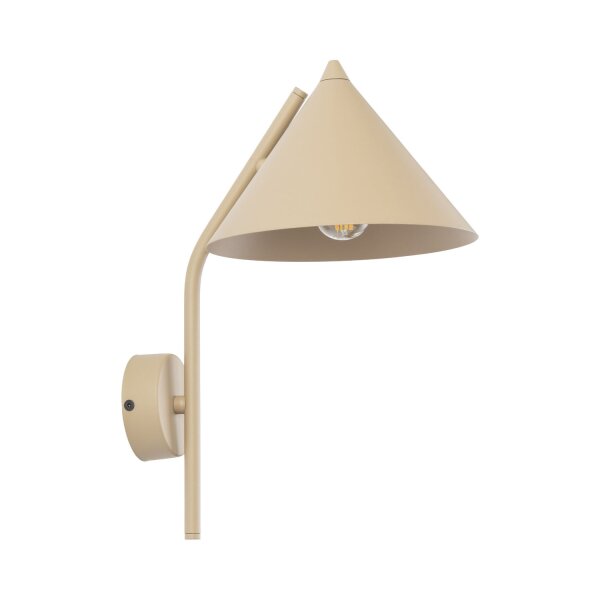 Wandleuchte Metall Sandfarben E27 H:38 cm dekorativ