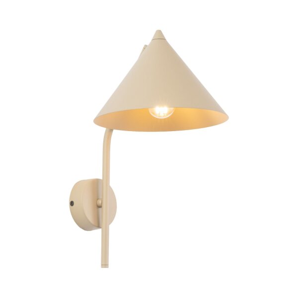 Wandleuchte Metall Sandfarben E27 H:38 cm dekorativ