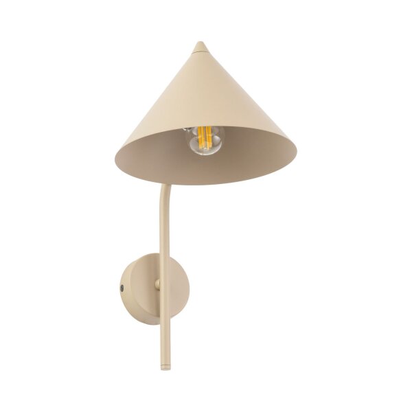 Wandleuchte Metall Sandfarben E27 H:38 cm dekorativ