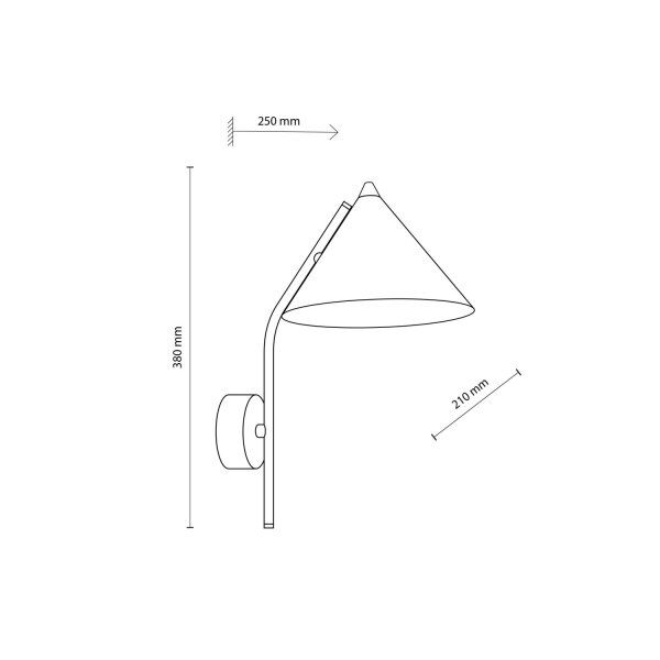 Wandleuchte Metall Sandfarben E27 H:38 cm dekorativ