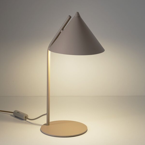 Tischlampe Metall Sandfarben E27 H:46 cm dekorativ