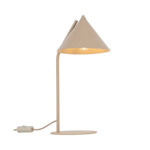 Tischlampe Metall Sandfarben E27 H:46 cm dekorativ
