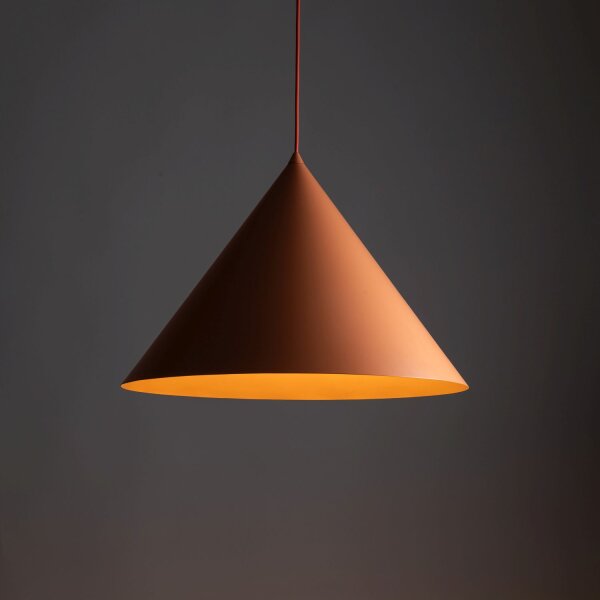 Pendelleuchte Metall Orange E27 Ø50 cm rund dekorativ