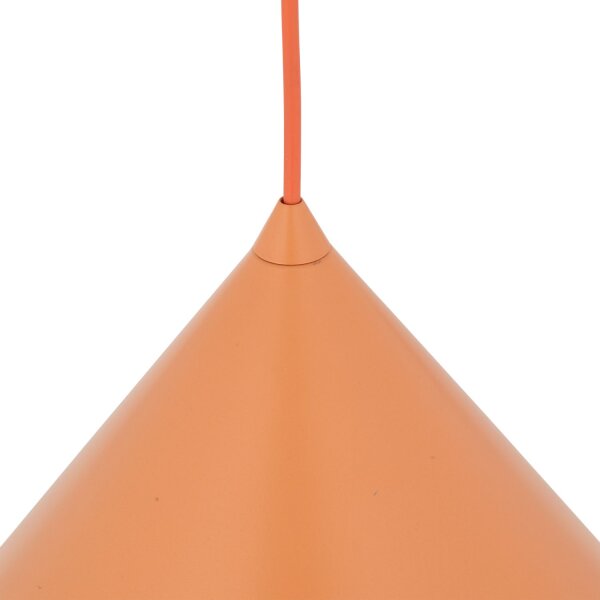 Pendelleuchte Metall Orange E27 Ø50 cm rund dekorativ