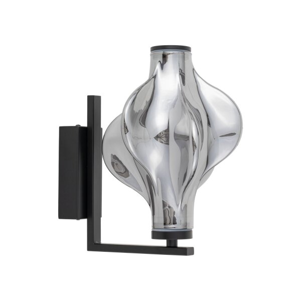 LED Wandleuchte Glas 3000K Schwarz Graphit H:26 cm