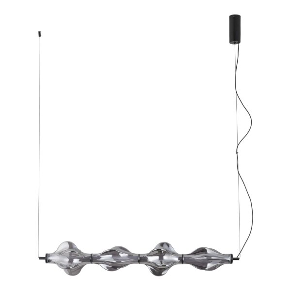 LED Pendelleuchte Glas 3000K Schwarz Graphit 103 cm