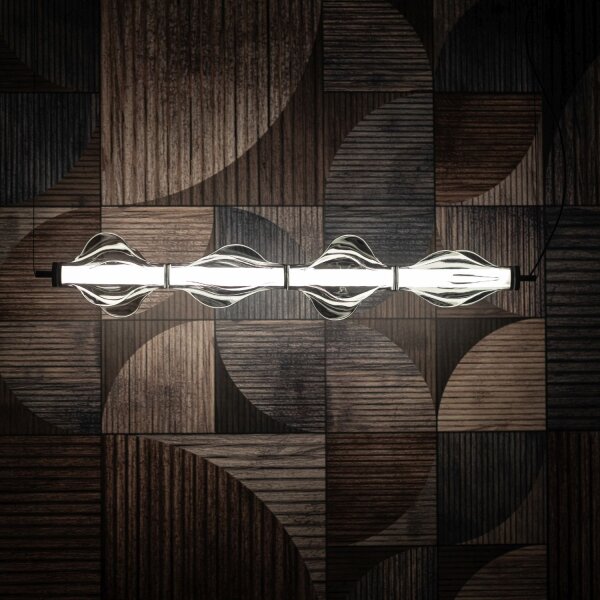 LED Pendelleuchte Glas 3000K Schwarz Graphit 103 cm