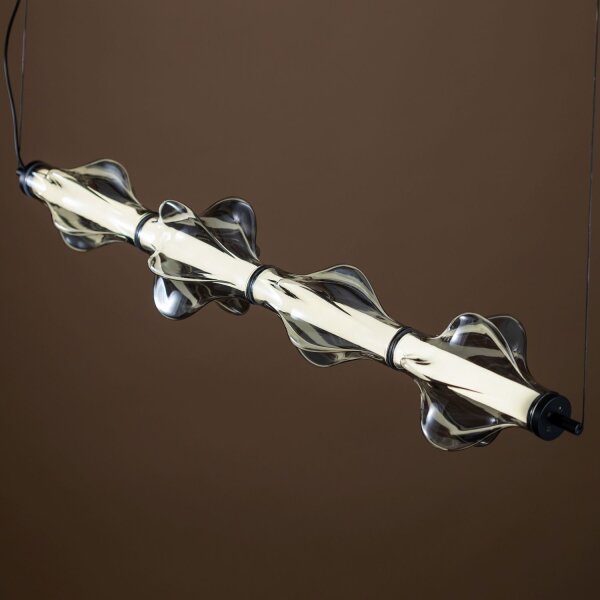 LED Pendelleuchte Glas 3000K Schwarz Graphit 103 cm