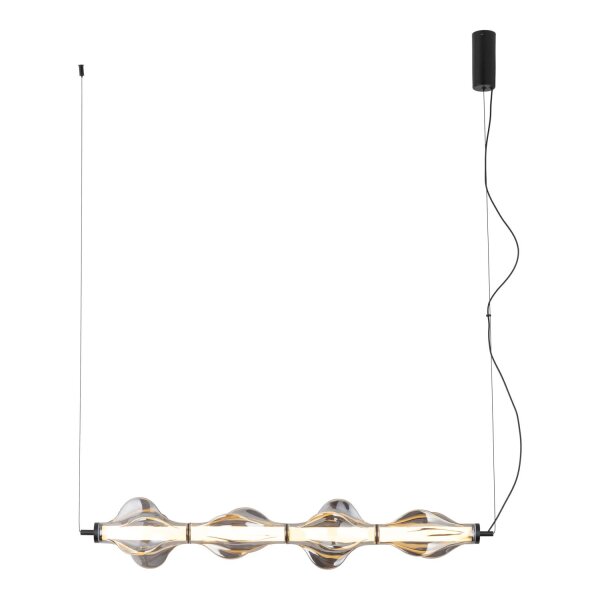 LED Pendelleuchte Glas 3000K Schwarz Graphit 103 cm