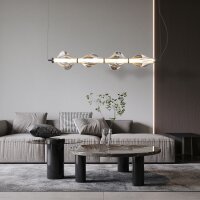 LED Pendelleuchte Glas 3000K Schwarz Graphit 103 cm