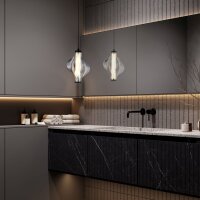 LED Pendelleuchte Graphit 3000K Glas Schwarz Ø18 cm