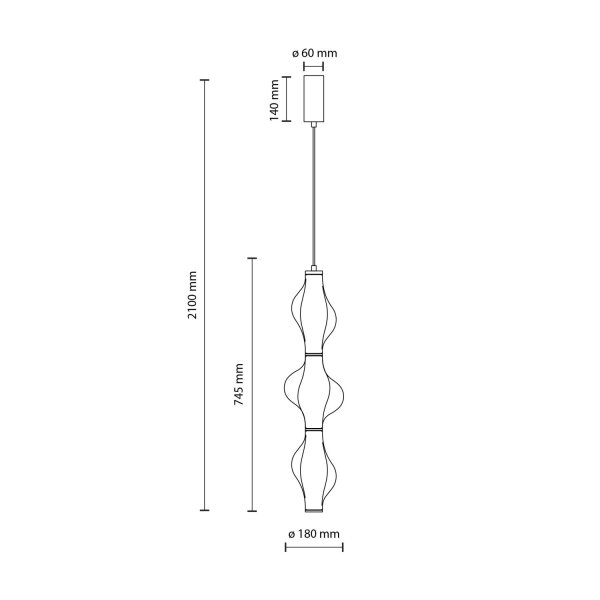 LED Pendelleuchte Glas 3000K Metall Messing Rot Ø18 cm