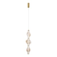 LED Pendelleuchte Glas 3000K Metall Messing Rot...