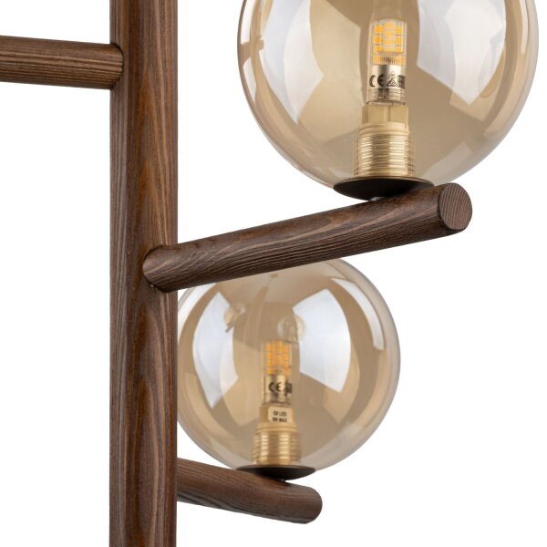 Pendelleuchte 3-flammig Glas Bernstein Nuss G9 33 cm