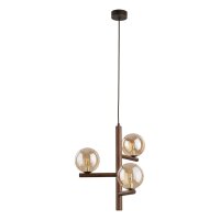 Pendelleuchte 3-flammig Glas Bernstein Nuss G9 33 cm