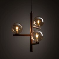 Pendelleuchte 3-flammig Glas Bernstein Nuss G9 33 cm