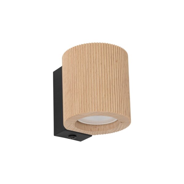 Wandleuchte Downlight Holz Schwarz Buche GU10 H:8,5 cm
