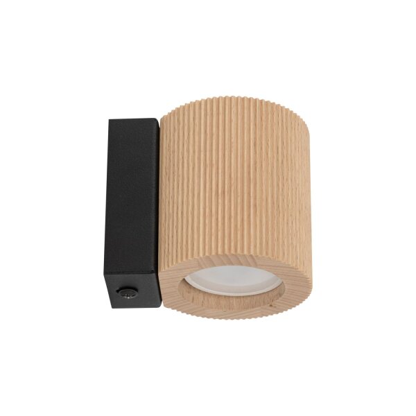 Wandleuchte Downlight Holz Schwarz Buche GU10 H:8,5 cm