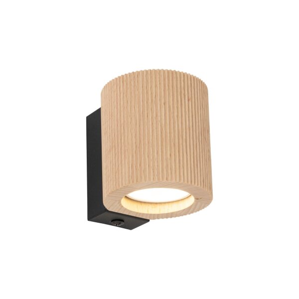 Wandleuchte Downlight Holz Schwarz Buche GU10 H:8,5 cm