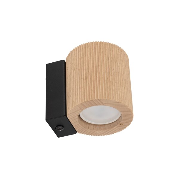 Wandleuchte Downlight Holz Schwarz Buche GU10 H:8,5 cm