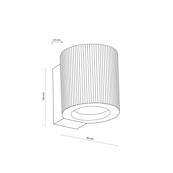 Wandleuchte Downlight Holz Schwarz Buche GU10 H:8,5 cm