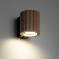 Wandleuchte Downlight Holz Schwarz Buche GU10 H:8,5 cm