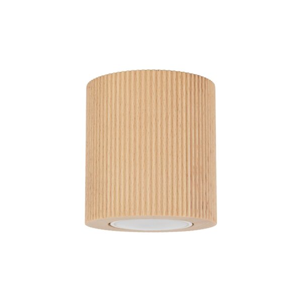 Deckenspot blendarm Holz Buche GU10 rund Ø8 cm Modern