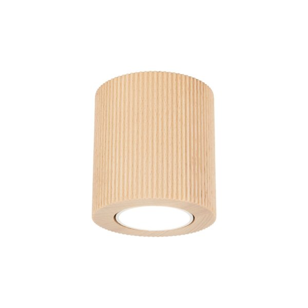Deckenspot blendarm Holz Buche GU10 rund Ø8 cm Modern