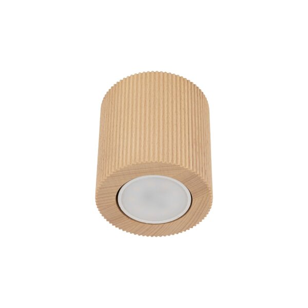 Deckenspot blendarm Holz Buche GU10 rund Ø8 cm Modern
