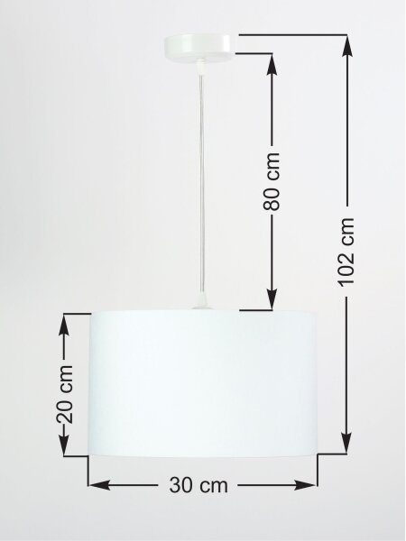 Hängeleuchte Weiß Retro Esstisch Stoff Lampe