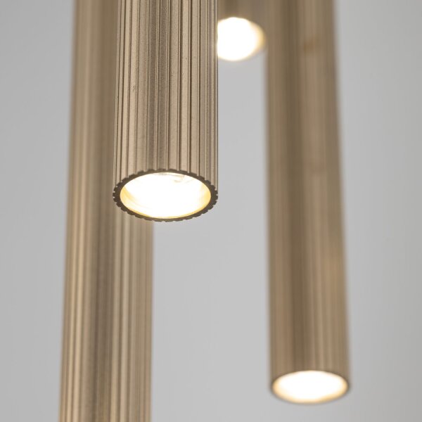Pendelleuchte mehrflammig Sandfarben Beige G9 B:35 cm