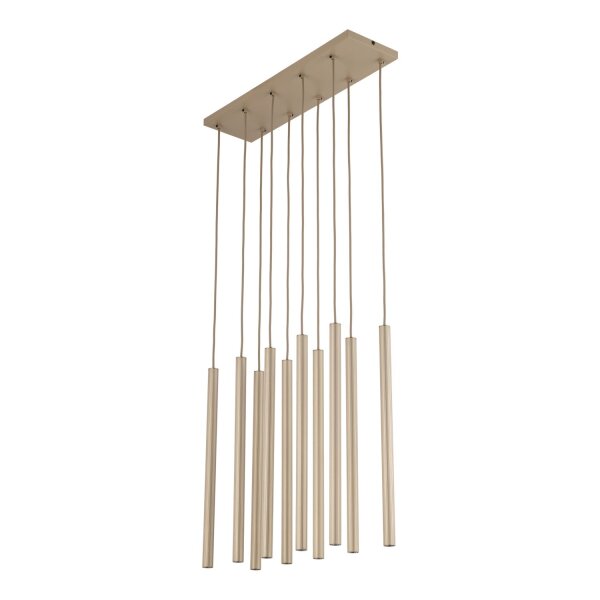 Pendelleuchte mehrflammig Sandfarben Beige G9 L:60 cm