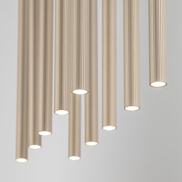 Pendelleuchte mehrflammig Sandfarben Beige G9 L:60 cm