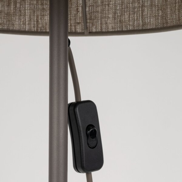 Stehleuchte Stoff Braun rund E27 133 cm klein blendarm