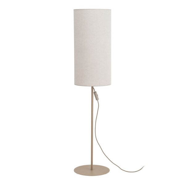 Stehleuchte Stoff Metall Sandfarben Grau E27 H:133 cm