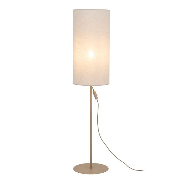 Stehleuchte Stoff Metall Sandfarben Grau E27 H:133 cm