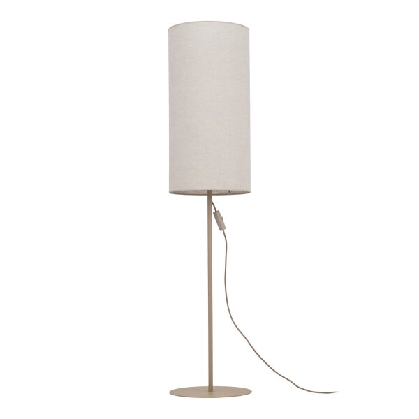 Stehleuchte Stoff Metall Sandfarben Grau E27 H:133 cm