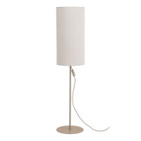 Stehleuchte Stoff Metall Sandfarben Grau E27 H:133 cm
