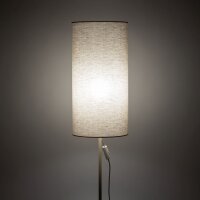 Stehleuchte Stoff Metall Sandfarben Grau E27 H:133 cm