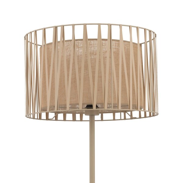 Stehleuchte Stoff Metall Sandfarben E27 158 cm Modern