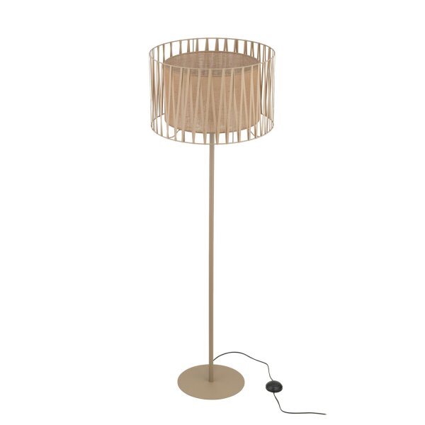 Stehleuchte Stoff Metall Sandfarben E27 158 cm Modern